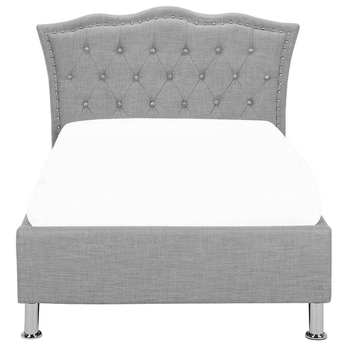 POLSTERBETT 90/200cm Hellgrau Metz - Hellgrau, Textil (90/200cm) - Beliani