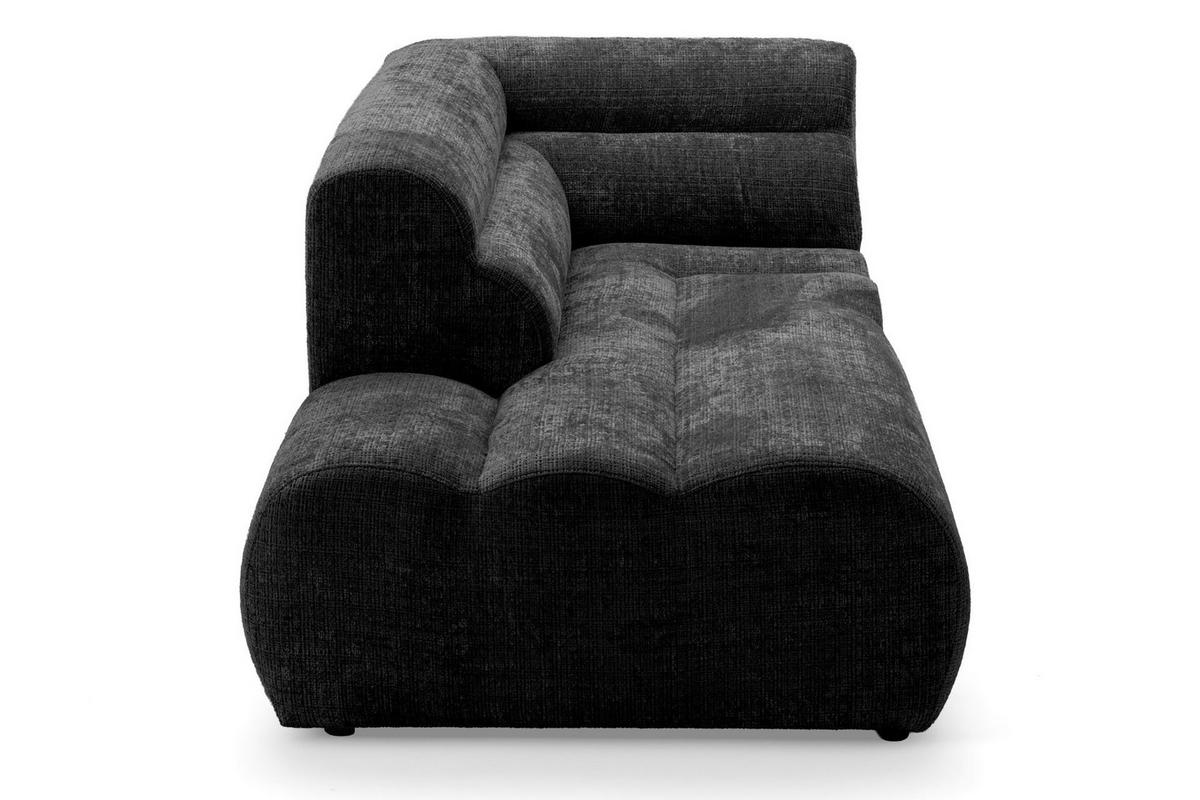 4-SITZER modulares Ecksofa VEER L Links, 283 x 190 cm, Chenille Webstoff Anthrazit - Anthrazit/Schwarz, Holz/Kunststoff (283/190cm) - Muffo