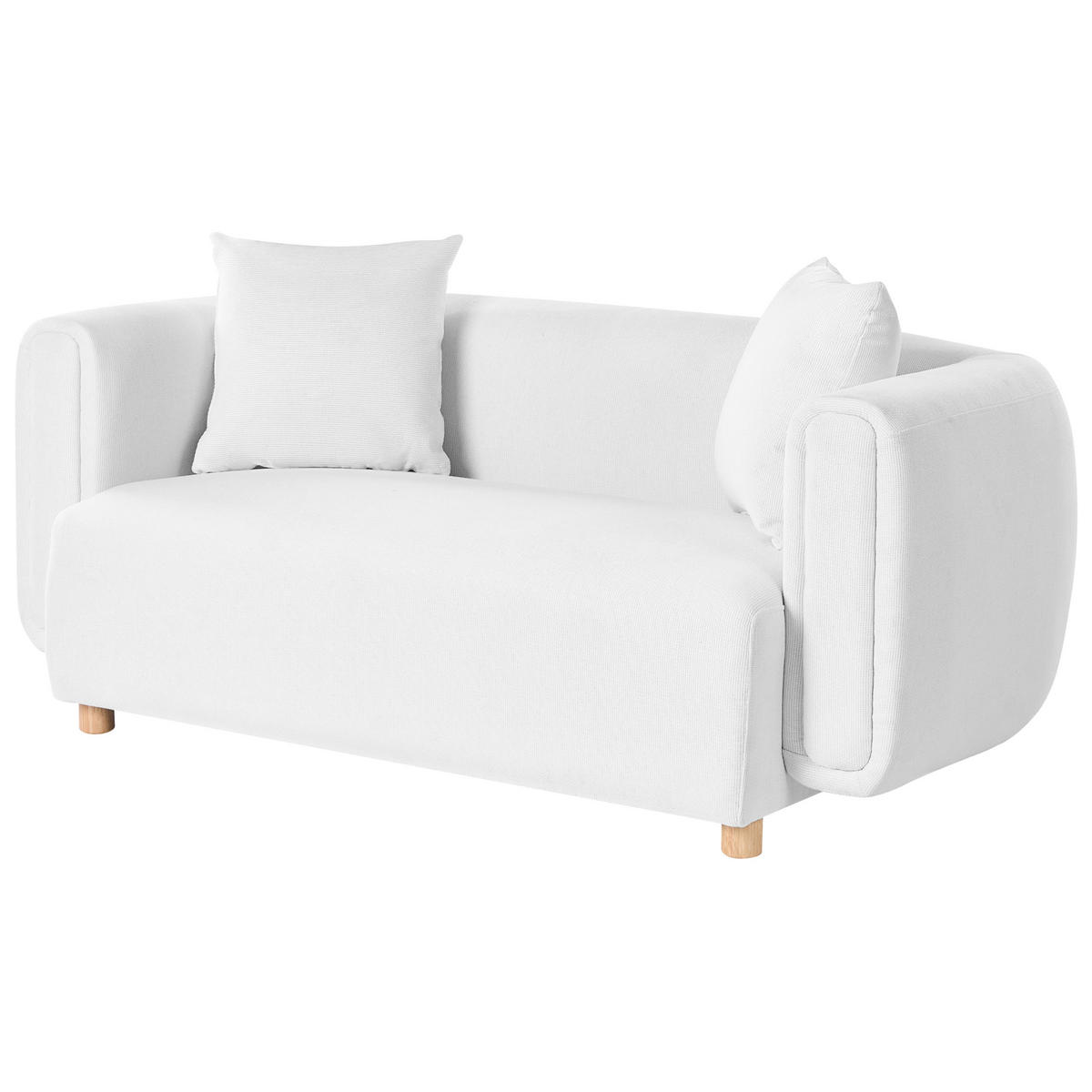 POHOVKA 2-místná Látka Bílá Lillerod - světle hnědá, textil (176/67/86cm) - Beliani