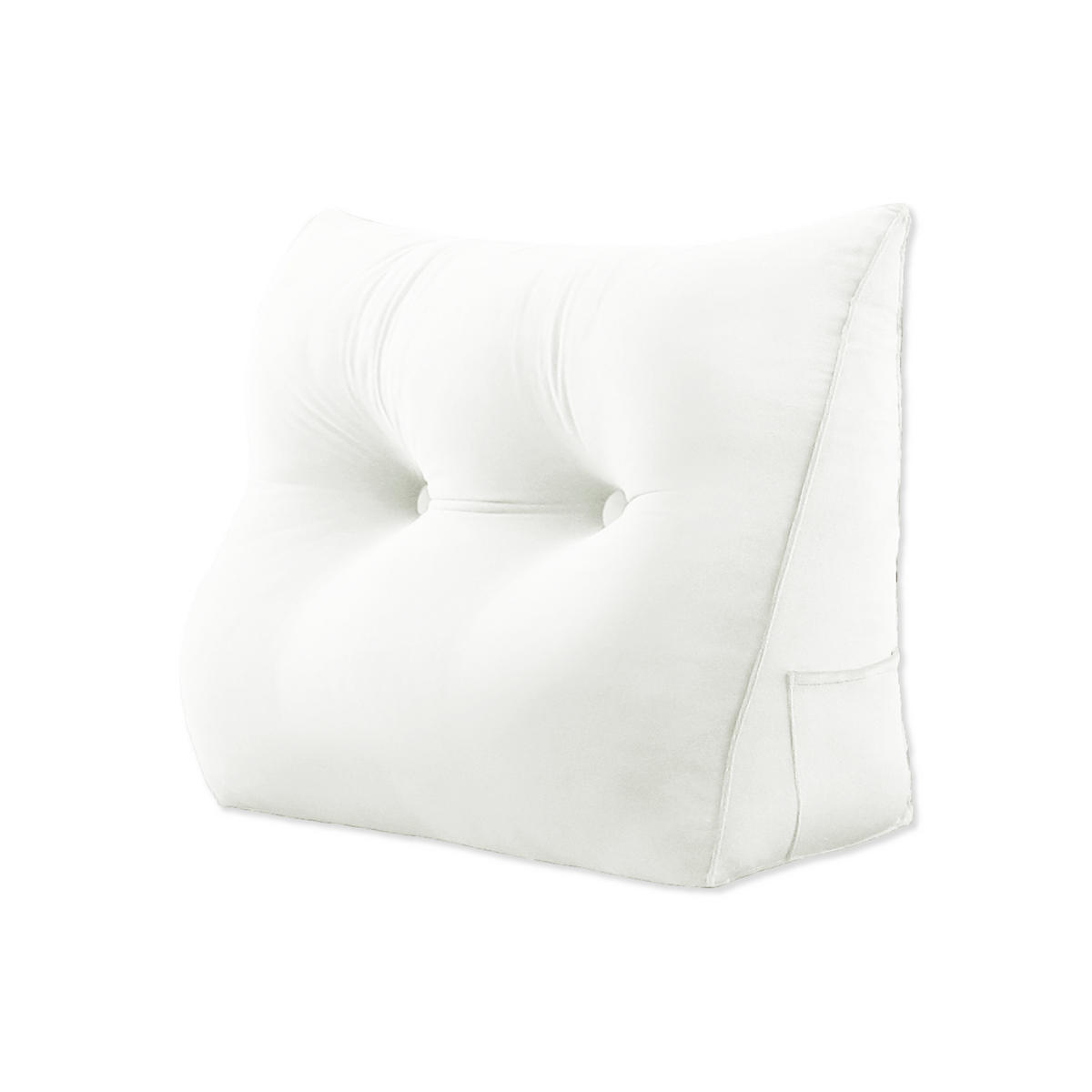 RÜCKENKISSEN für Bett Samt 80 cm - Weiß, Textil (50/80cm) - Vercart