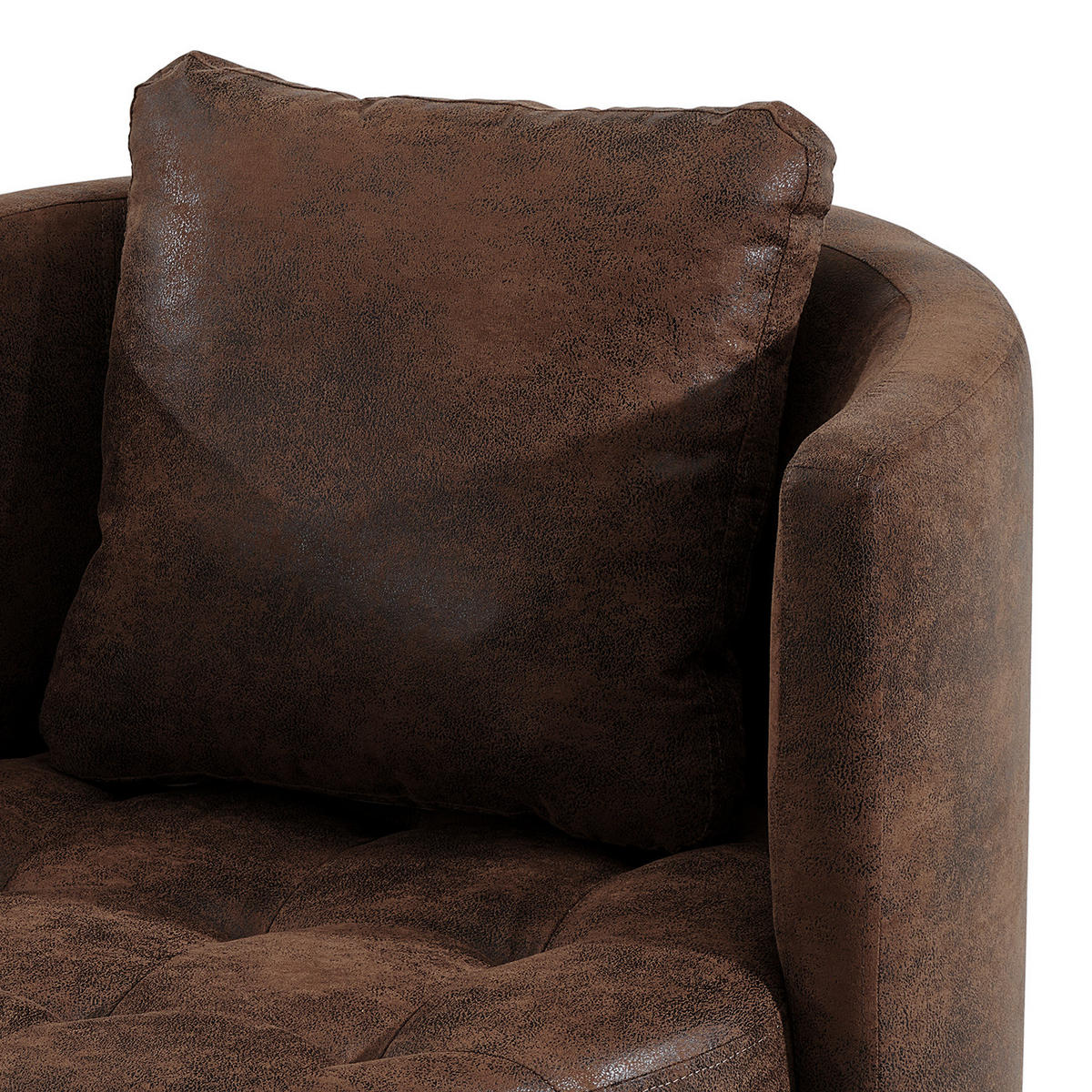 SESSEL - Schwarz/Braun, Textil/Metall (65/77/40cm) - home24