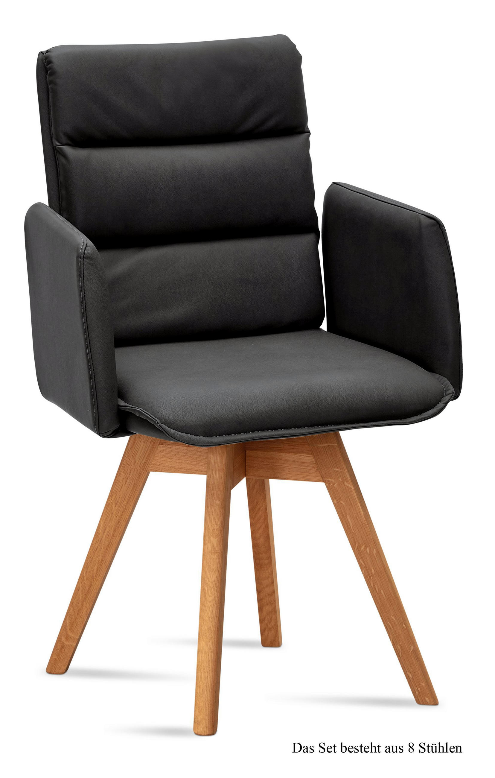 ARMLEHNSTUHL drehbar (8er-Set) Dorri 52x92x60 Eiche geölt/Anthrazit - Eichefarben/Anthrazit, Kunststoff (60/92/52cm) - 58aufmkessel