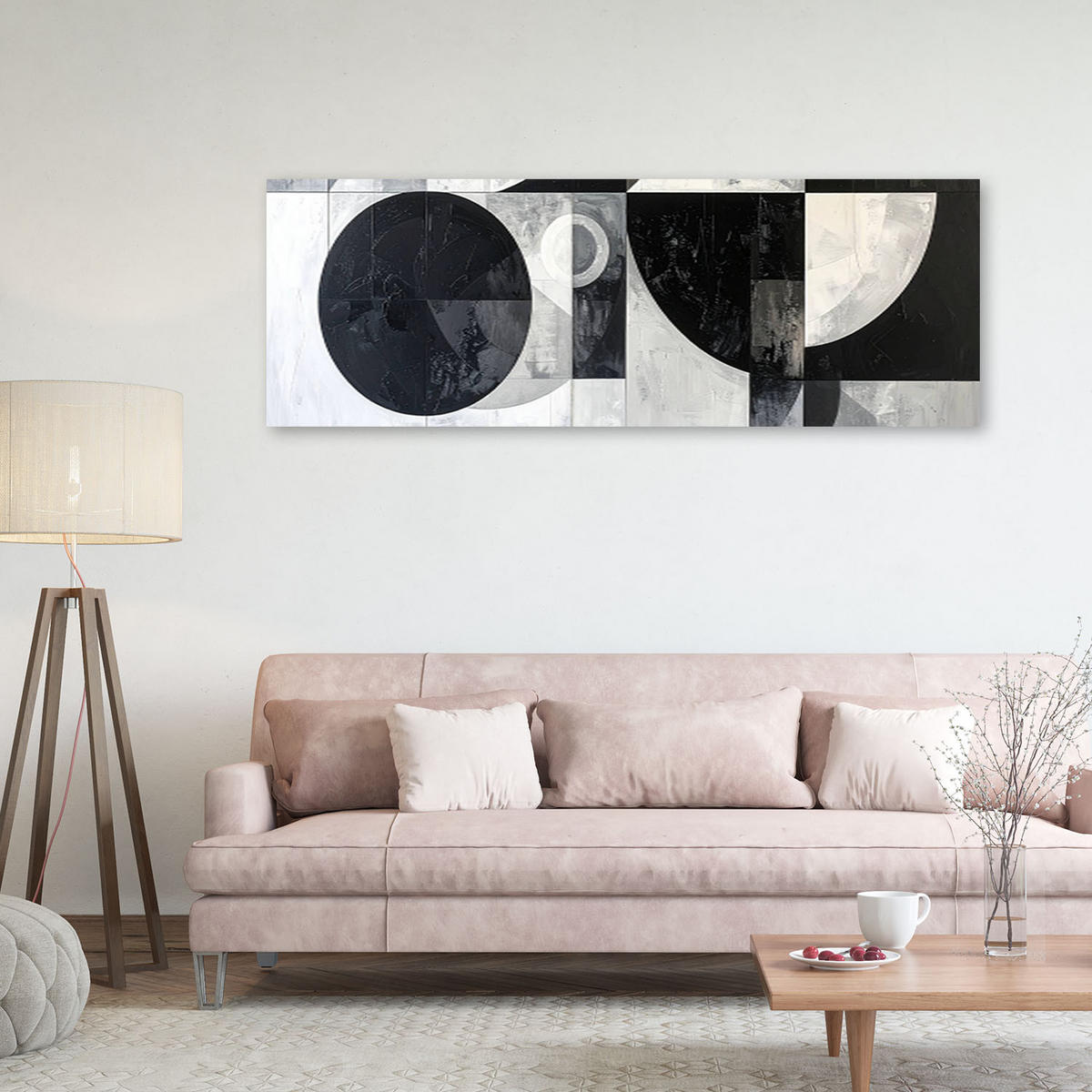 LEINWANDBILD 3D und geometrisch 150x50cm - Schwarz, Textil (150/50cm) - Feeby