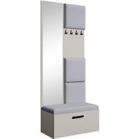 GARDEROBE Margaret III 81/203/43 mit gepolsterten Paneelen - Kaschmir/Schwarz, Holzwerkstoff/Kunststoff (81/203/43cm) - Beautysofa