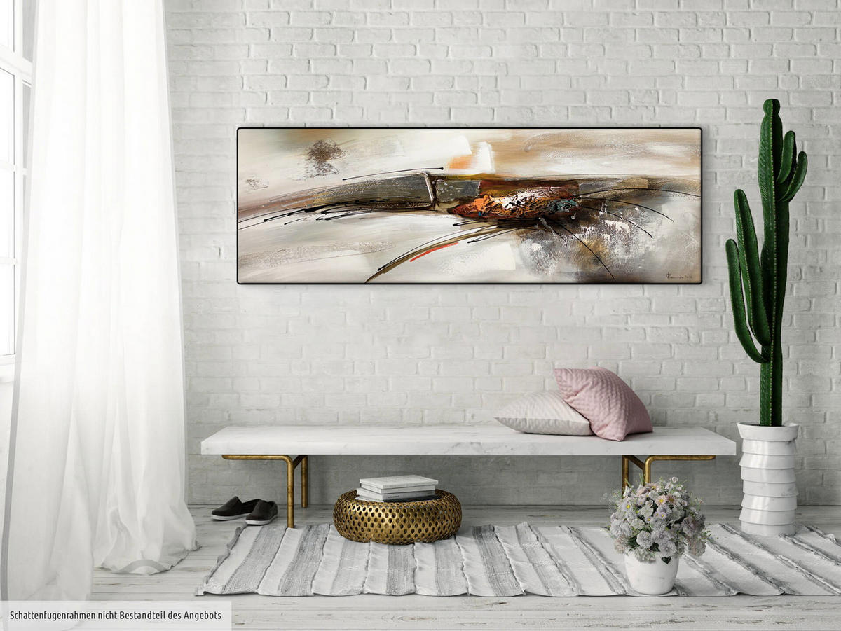 ÖLGEMÄLDE 150/50 cm - Weiß, Holz/Textil (150/50cm) - KUNSTLOFT