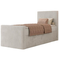 BOXBETT TILIANO DUO 90/200 - Beige Cord - H3 - Topper Visco - Rechts Seite - Beige, Textil (90/200cm) - MKS