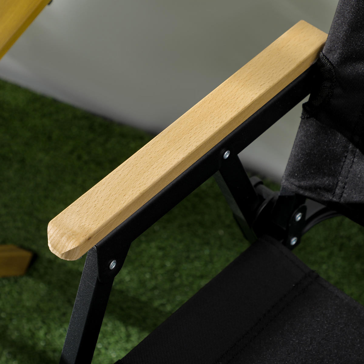 CAMPINGSTUHL 2er Set faltbarer Gartenstuhl mit Stahlrahmen, für Pool, Schwarz - Schwarz, Textil (59/78/54cm) - Outsunny