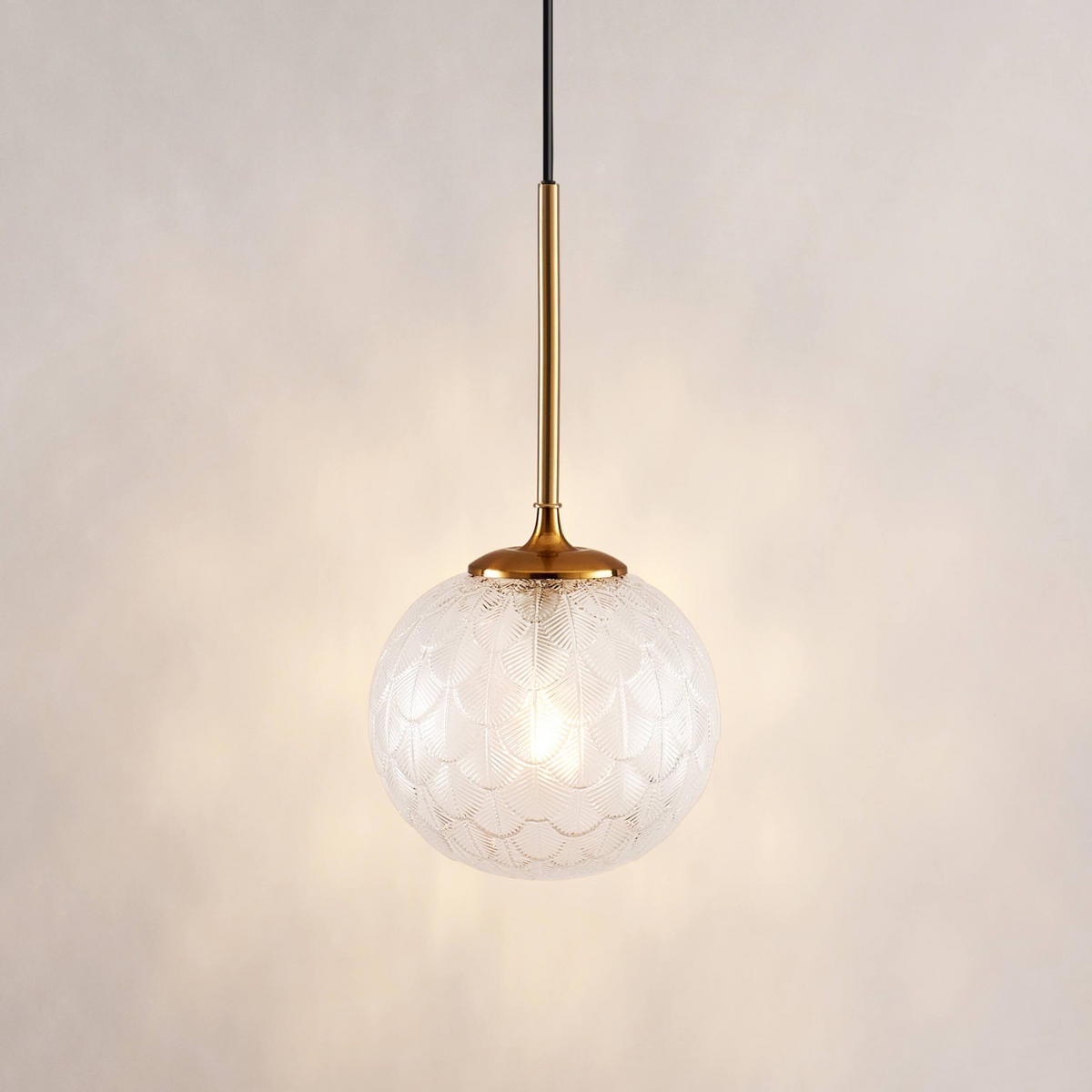 HÄNGELEUCHTE Aquila, Transparent und goldfarben, 41cm - Transparent, Glas (20/20/41cm) - KOSILUM