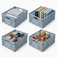 CUTIE Albastru deschis pliabilă set-de-4 - albastru deschis, material plastic (29/12/21cm) - Relaxdays