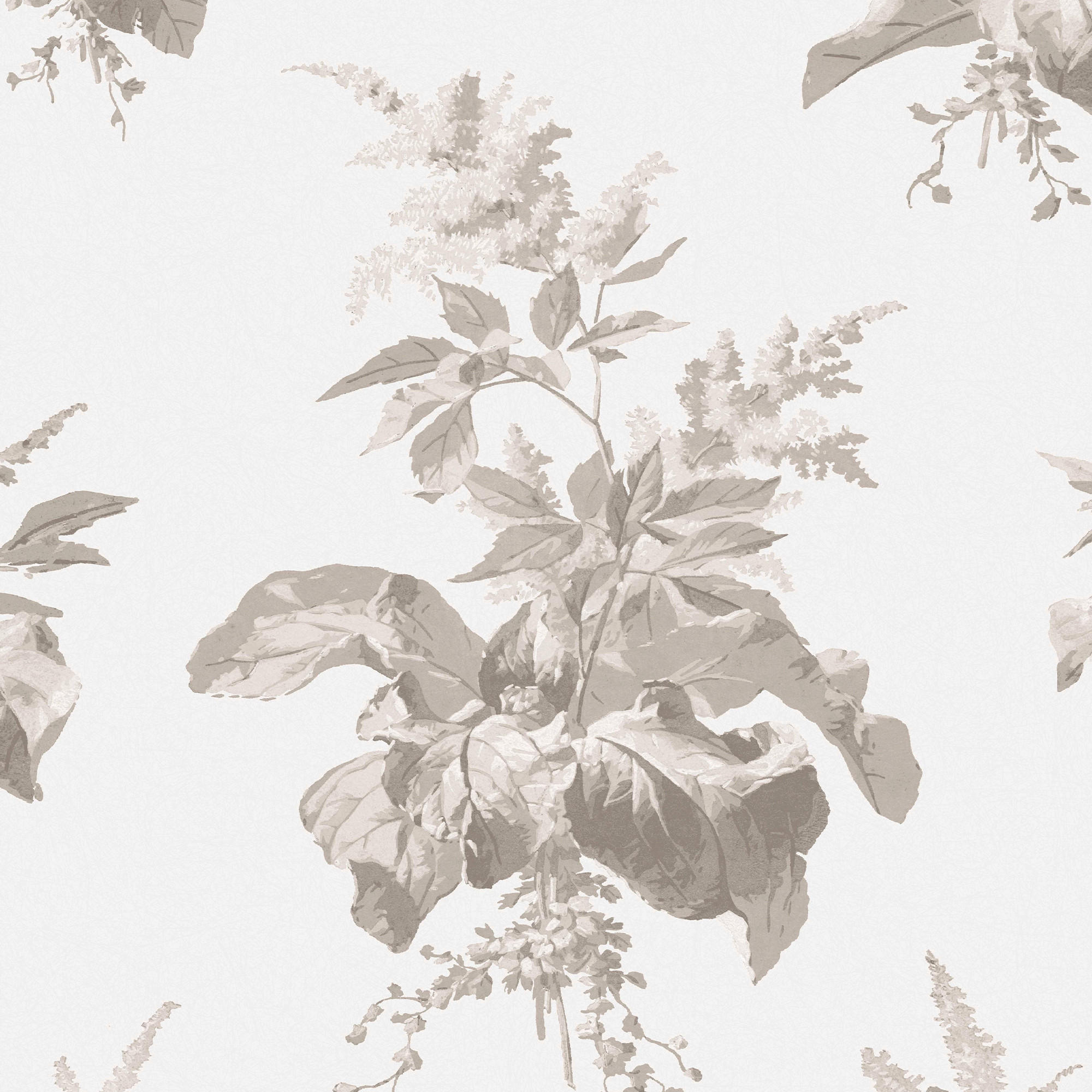 VLIESTAPETE Narberth Taubengrau | Beige Grau | Blumen | 10mx52cm - Grau, Papier/Kunststoff (52/1000cm) - Graham & Brown