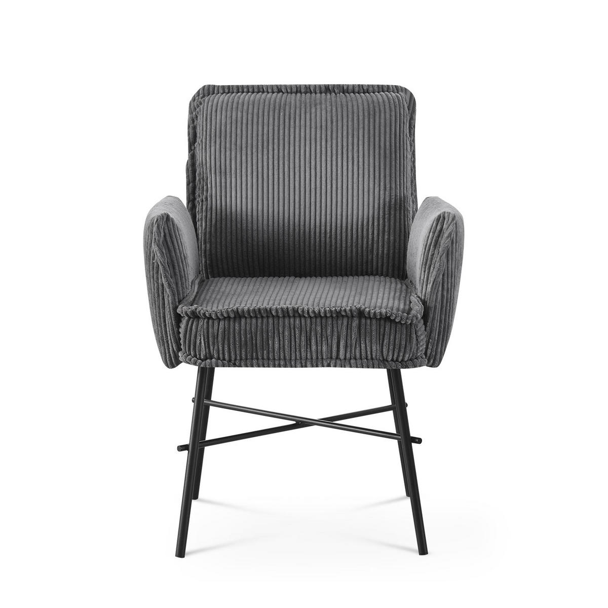 ARMLEHNSTUHL JÜRGEN Anthrazit - Anthrazit, Metall (63/84/63cm) - B&D Home