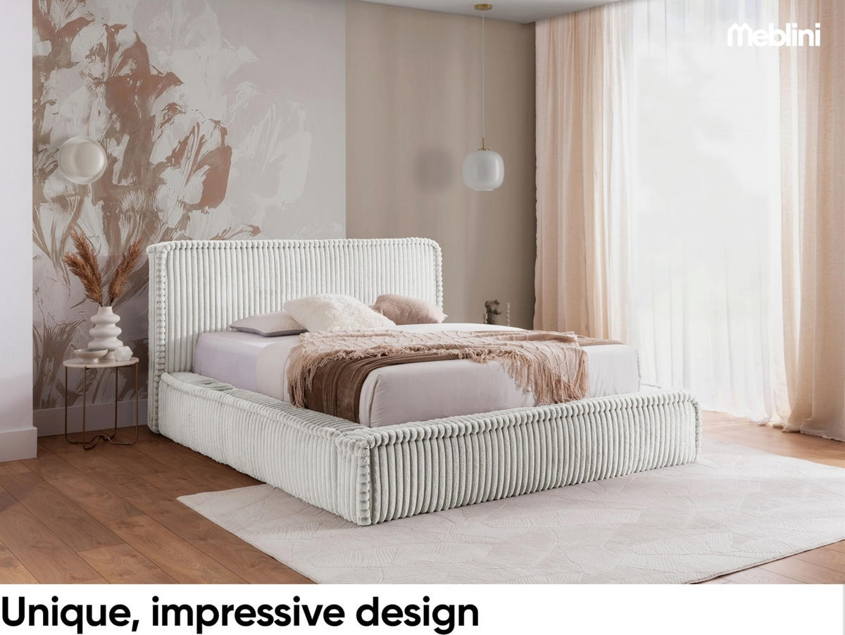 POLSTERBETT MESUT - Hellgrau, Textil (120/200cm) - Meblini