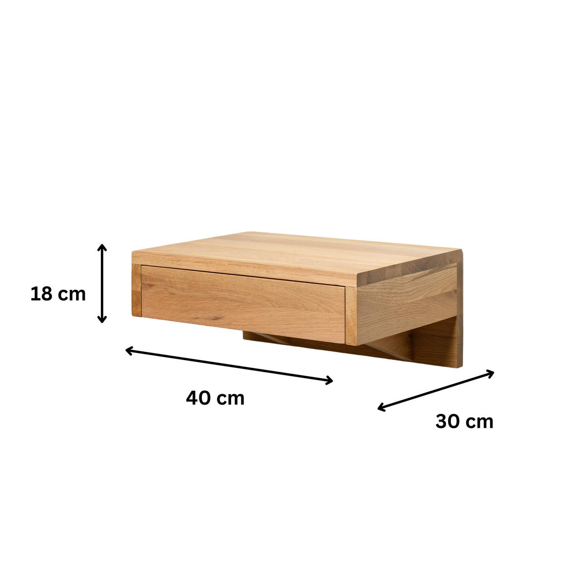 NACHTTISCH Bo, Eiche, 30/40/18 cm - Eichefarben, Holz (40/18/30cm) - WOODEK