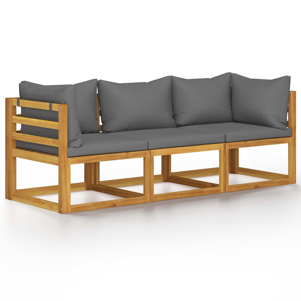 GARTENSET Refvik 3-teilig - Grau, Holzwerkstoff - Nettlife