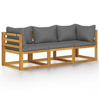 GARTENSET Refvik 3-teilig - Grau, Holzwerkstoff - Nettlife