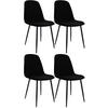 ESSZIMMERSTUHL 4er Set Stoff Schwarz - Schwarz, Textil/Metall (45/88/54cm) - CLP