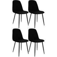 ESSZIMMERSTUHL 4er Set Stoff Schwarz - Schwarz, Textil/Metall (45/88/54cm) - CLP