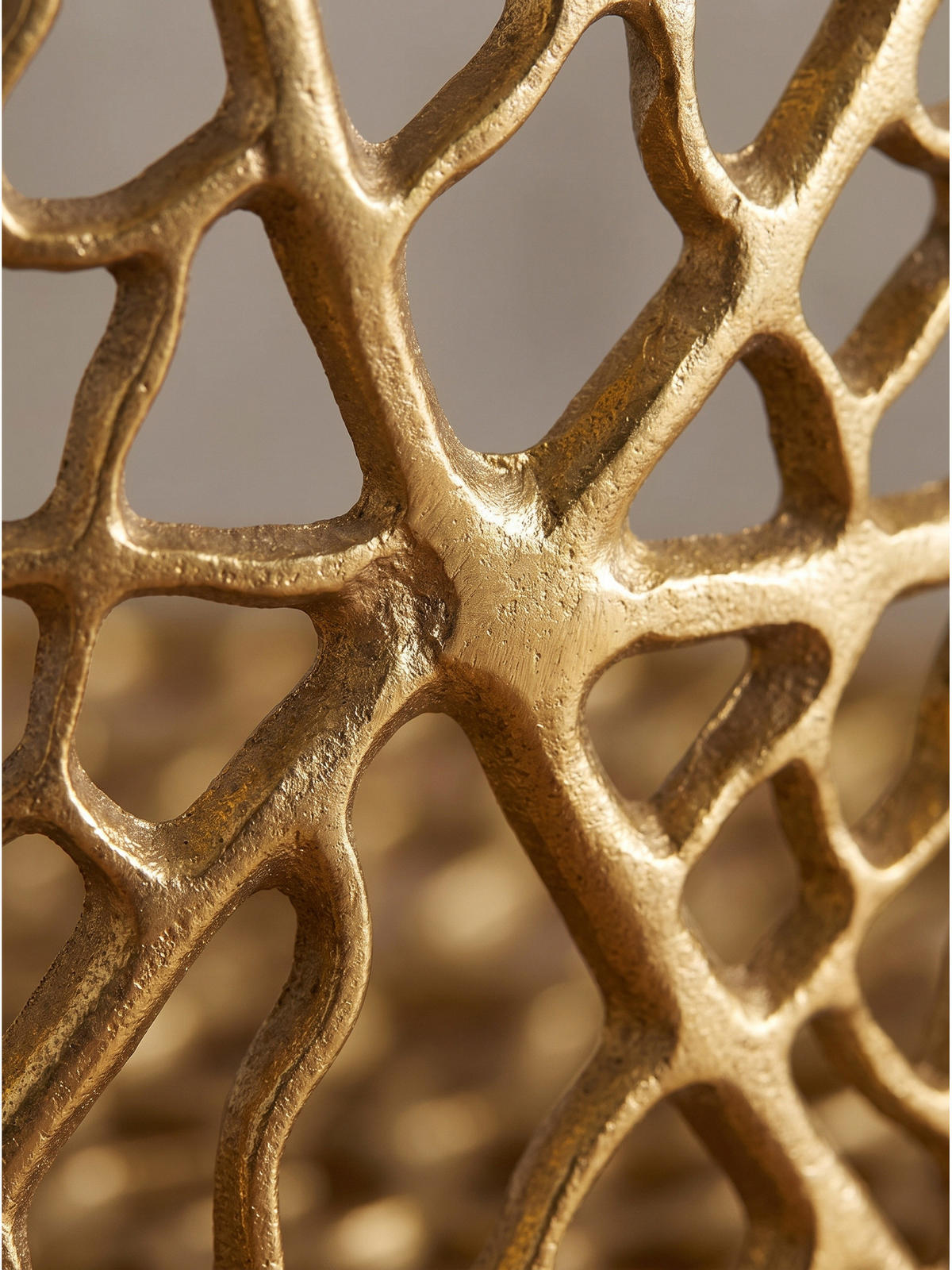 DEKOSCHALE ASTLUX, Aluminium, handgefertigt, Gold, Ø 44 x 4 cm - Goldfarben, Metall (44/4cm) - KADIMA DESIGN