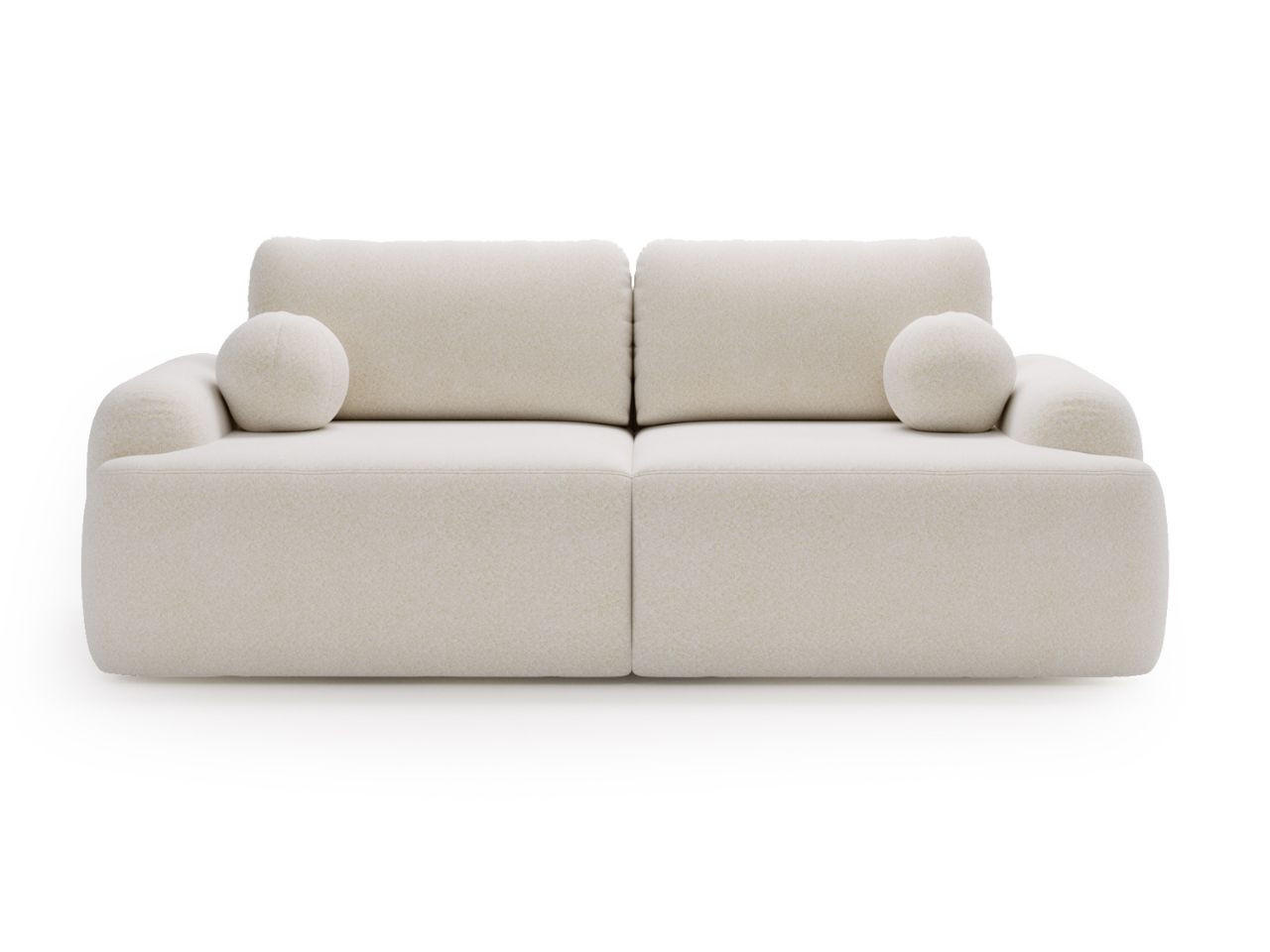 SOFA 260/106/81 Aurio Bouclé-Stoff Creme - Creme, Kunststoff/Textil (260/81/106cm) - Graingold