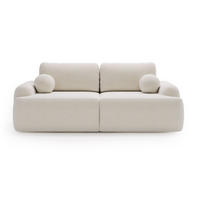 SOFA 260/106/81 Aurio Bouclé-Stoff Creme - Creme, Kunststoff/Textil (260/81/106cm) - Graingold