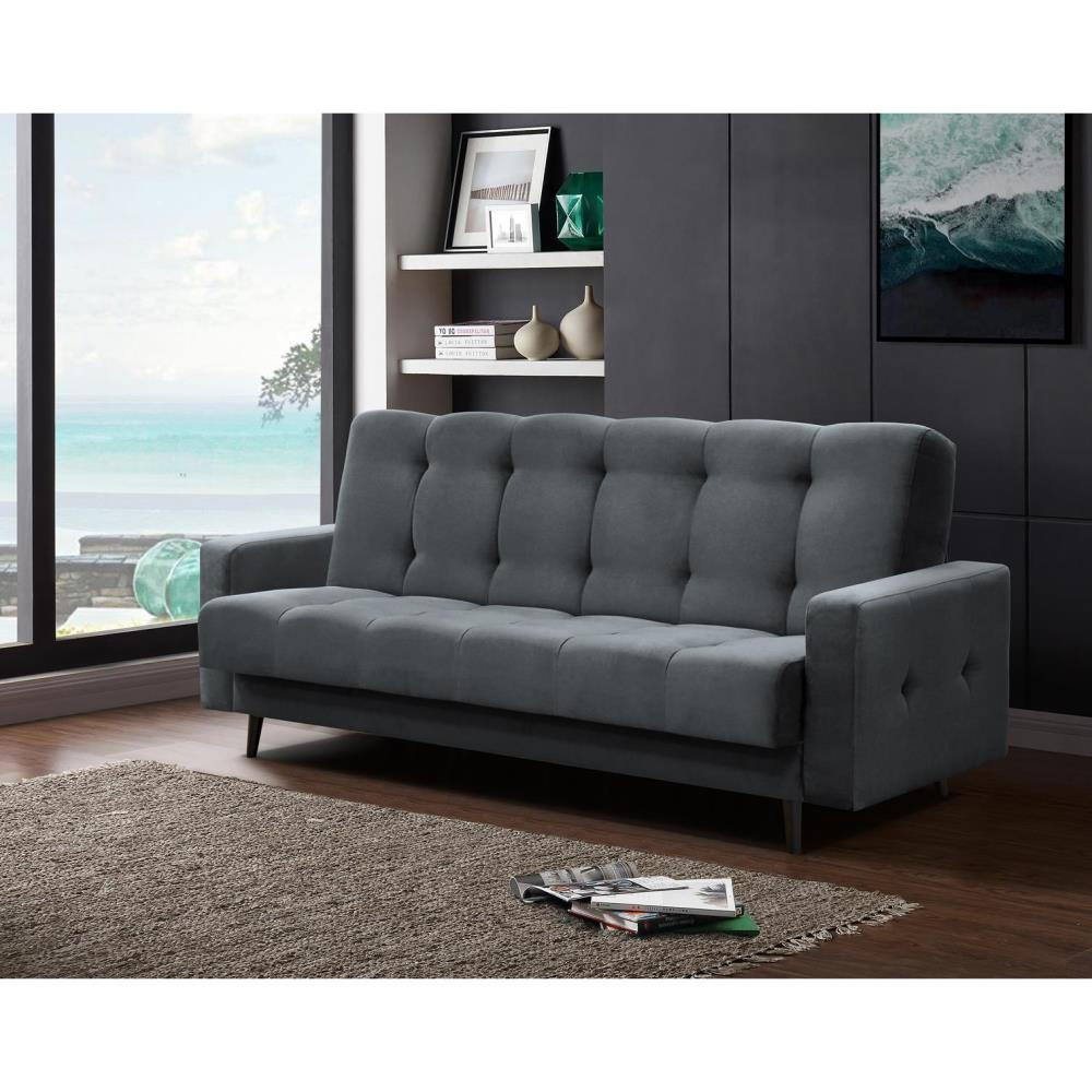 3-SITZER Schlafsofa Nancy Bis grau - Grau, Holz/Textil (220/89/93cm) - Beautysofa