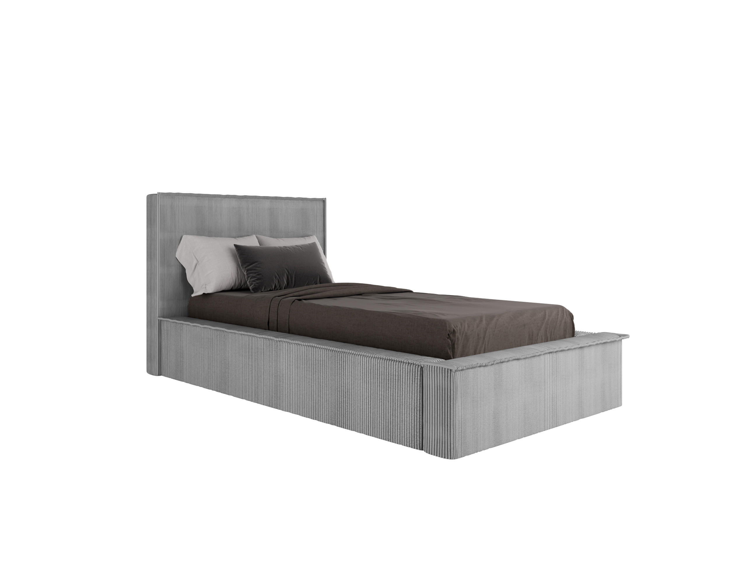 POLSTERBETT SANA 90x200cm Elegantes Polsterbett für modernen Wohnstil , ohne matratze, grau - Grau, Holz (90/200cm) - Homesy