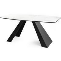 ESSTISCH Monte rechteckig ausziehbar, Marmor Weiß 160-200/80/76 cm - Ecru/Schwarz, Holzwerkstoff/Metall (80/198/76cm) - WFL GROUP