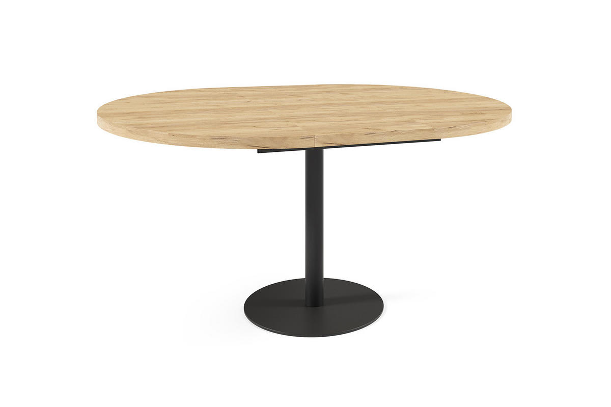 ESSTISCH Borte Gold Craft Eiche / Schwarz 100/138 / 100 / 76cm - Eiche Bianco/Schwarz, Holz/Holzwerkstoff (100/100/76cm) - Feldmann-Wohnen