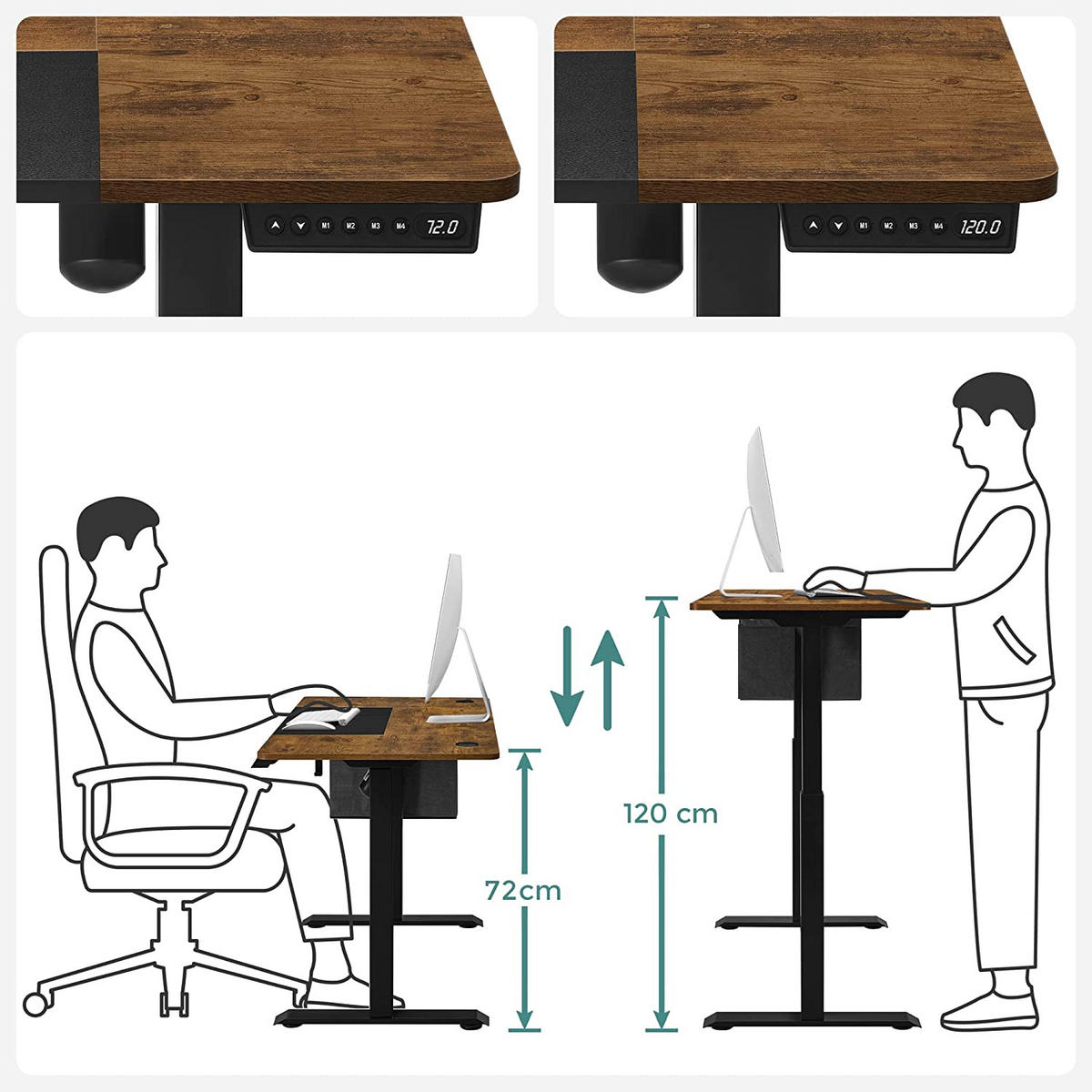 SCHREIBTISCH COMPUTERTISCH - Braun, Holzwerkstoff (120/60/120cm) - Hansiro