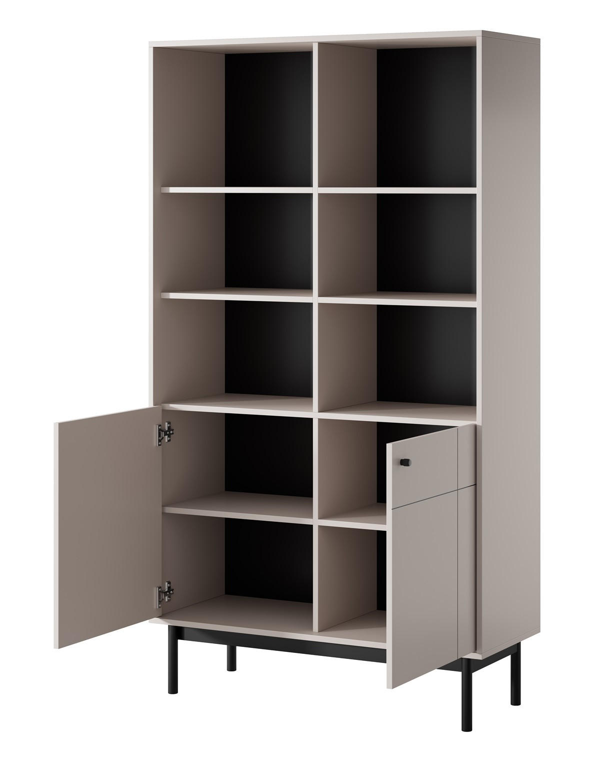 REGAL Kaschmir R104 Japandi Stil - Beige, Holzwerkstoff (103.4/184.6/39cm) - Sepro Meble