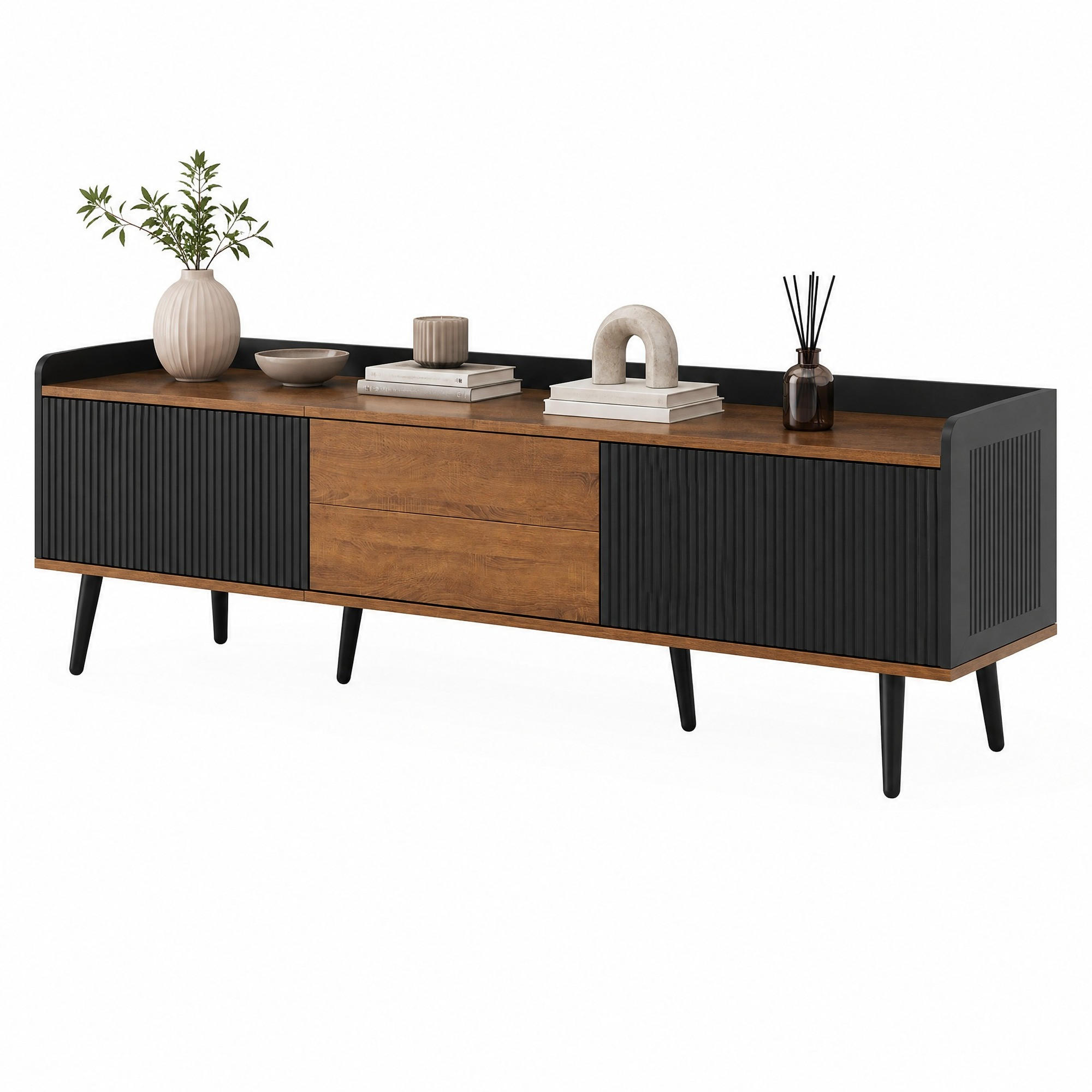 Ivmeu Tv-Lowboard Schwarz 160x49.5x39 cm