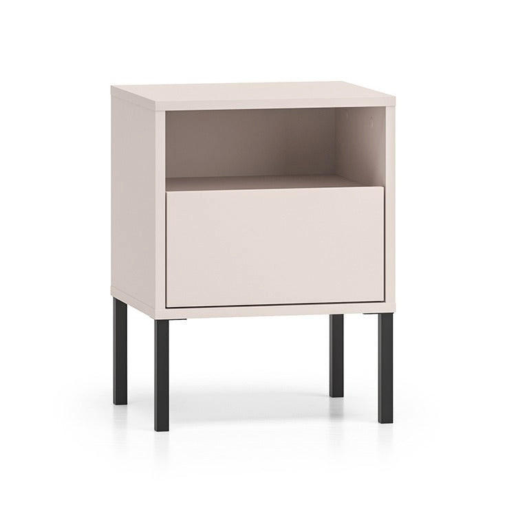 NACHTTISCH Paige Kaschmir und Schwarz - Beige, Holzwerkstoff (40/53/34cm) - Petits-meubles
