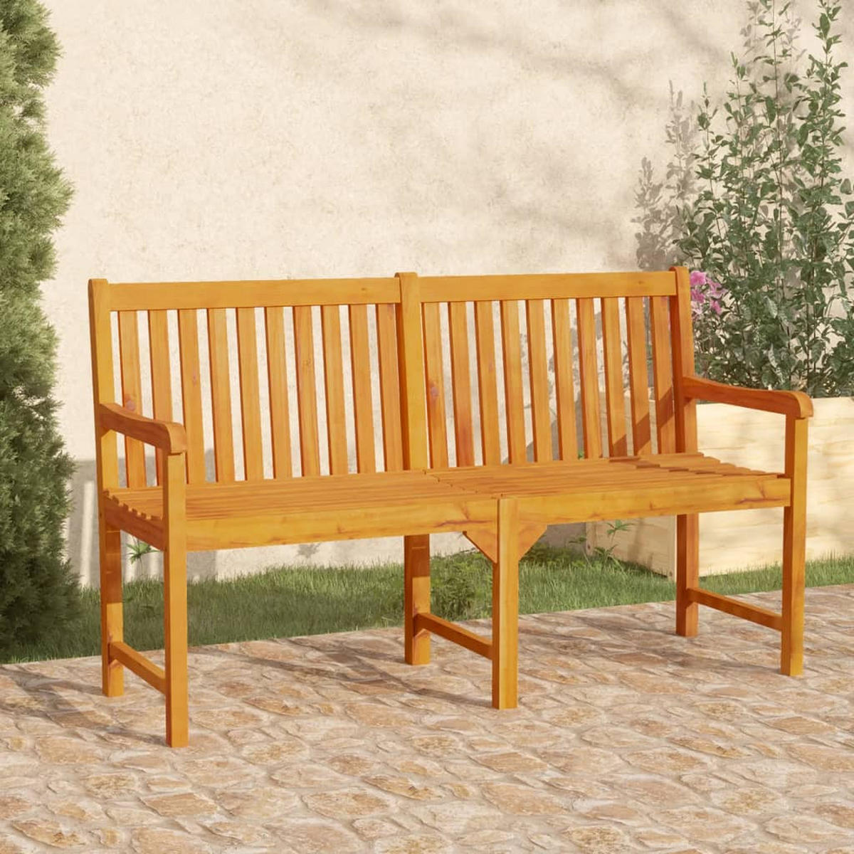 GARTENBANK 150 cm Massivholz Akazie - Braun, Holz (150/90/55.5cm) - furnicato