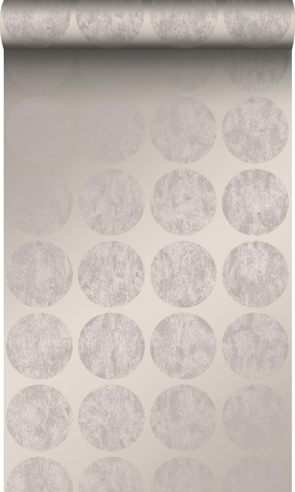 TAPETE große verwitterte Kugeln 53 cm x 10.05 m - Braun, Papier (53/1000cm) - Origin Wallcoverings