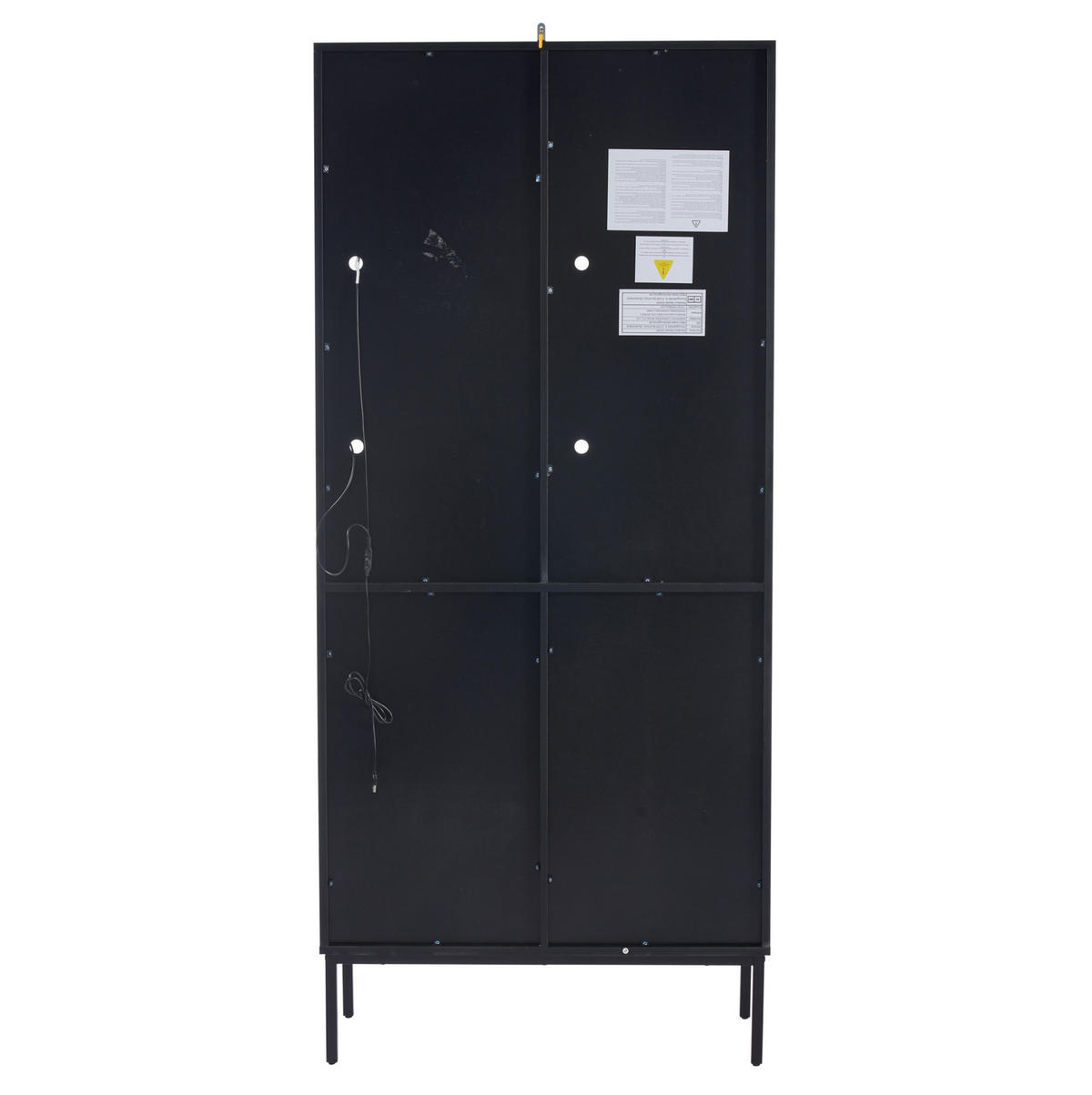 VITRINE mit LED-Beleuchtung 74 x 31 x 180 cm Schwarz/Eiche - Schwarz, Holzwerkstoff (31/180/74cm) - Beauniv