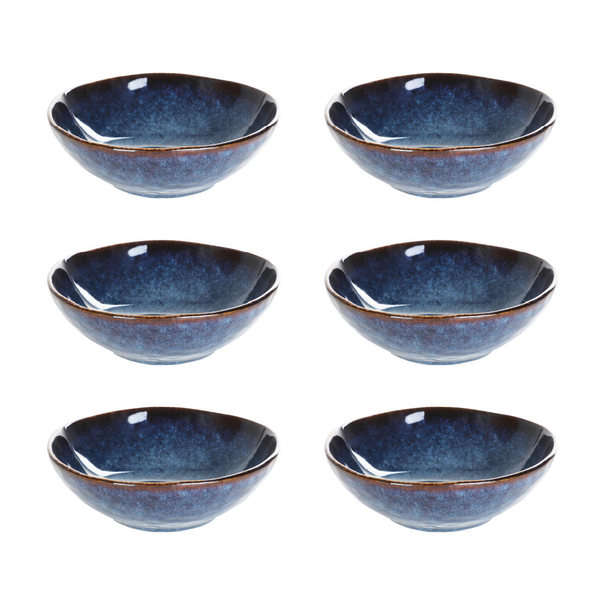SCHALE Casper dunkelblau 17/6 cm 6er-Set - Dunkelblau, Keramik - Homla