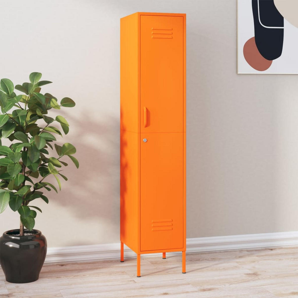 SCHLIESSFACHSCHRANK mit 5 Fächern, 35/46/180 cm, aus Stahl, in Orange - Orange, Metall (35/180/46cm) - vidaXL