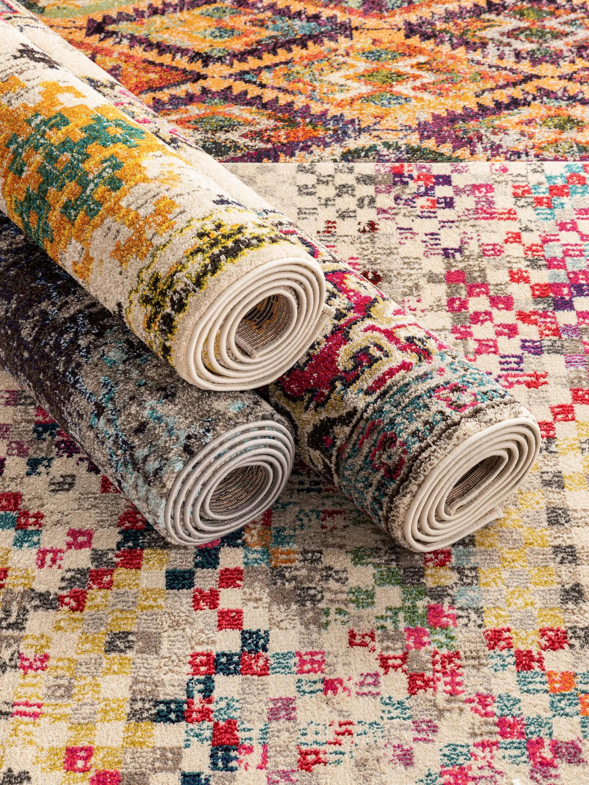 TEPPICH Casa Multicolor/Beige ø 120 cm rund - Multicolor, Textil (120/120cm) - benuta Nest