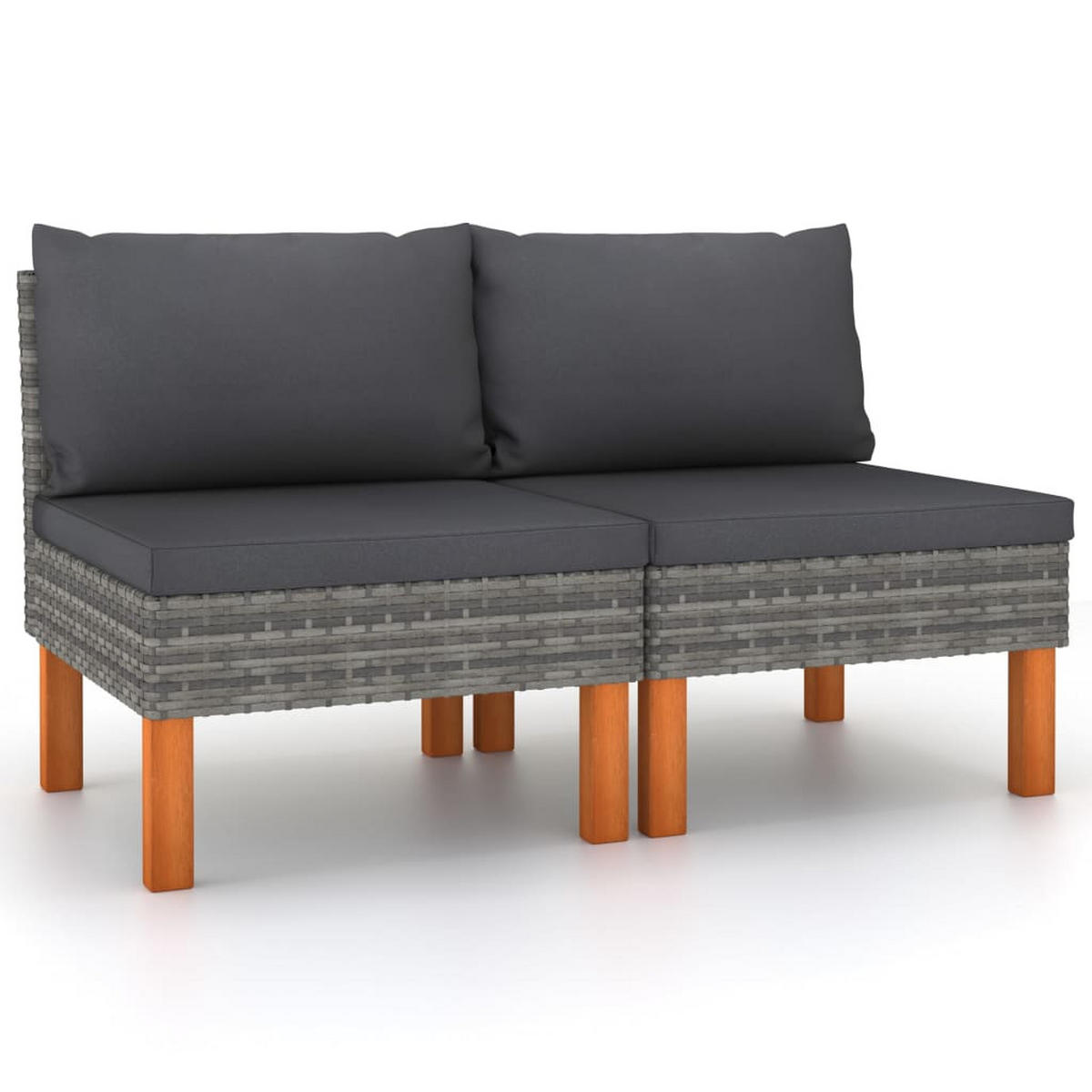 GARTENSOFA SYVOM 67/60.5/64.5 cm （2-SITZER） - Grau, Holz (67/60.5/64.5cm) - ZMH