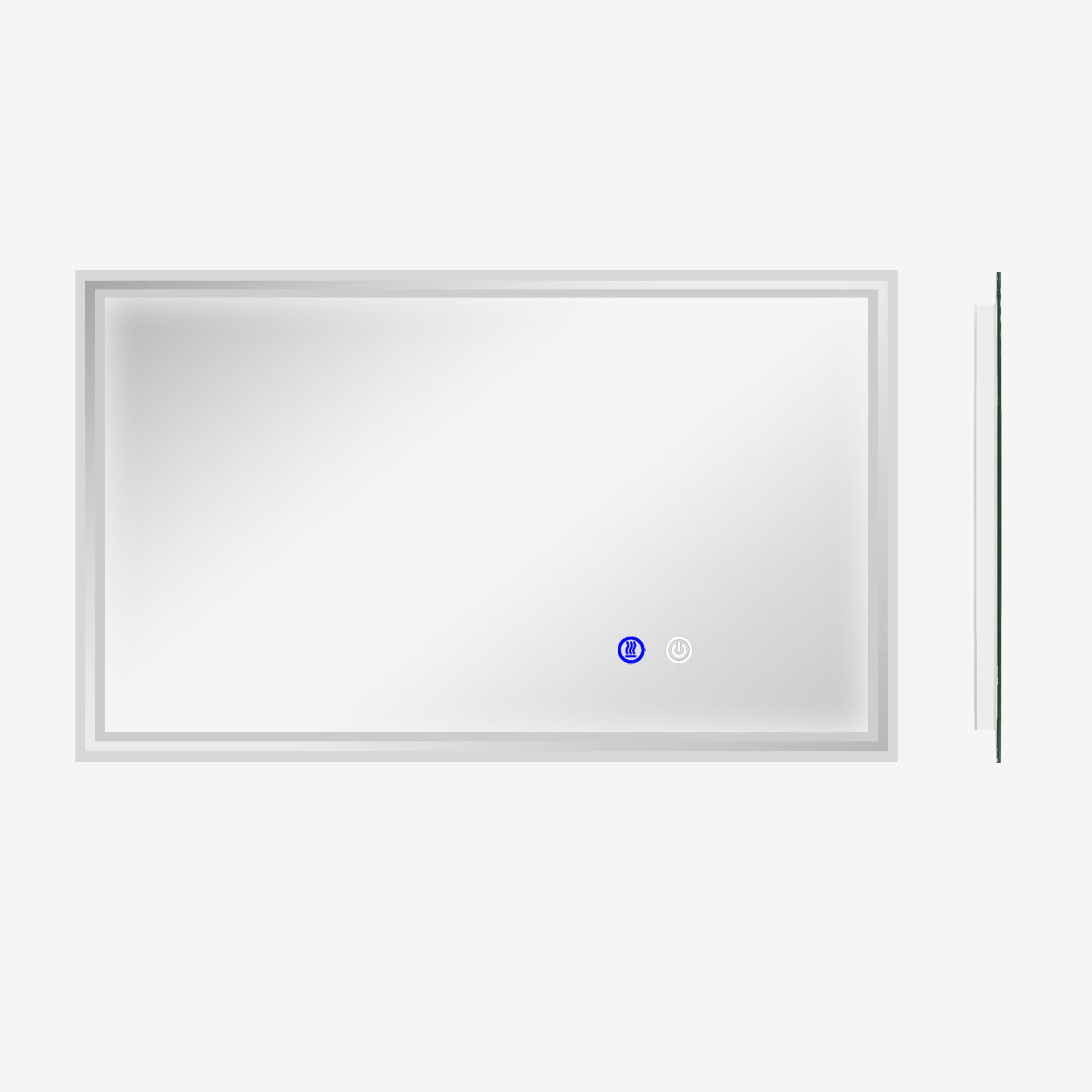 BADEZIMMERSPIEGEL DE-15137 horizontal oder vertikal montierbar Silber - Transparent, Metall (60/4/100cm) - ComfortXL