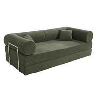SCHLAFSOFA mit 2 Sitzplätzen, Grün - Grün, Textil (204/67/102cm) - Oviala