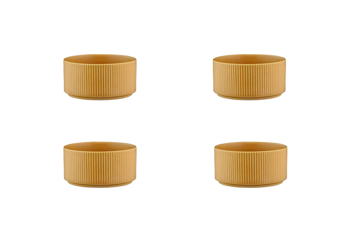 SCHALEN Scandi Ø12cm - 4er-Set - Ocre - Gelb, Keramik (12cm) - Björn