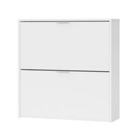 SCHUHSCHRANK 2 Klappen Zapateros - L75 cm - Weiß, Holzwerkstoff (22/76/41cm) - Calicosy