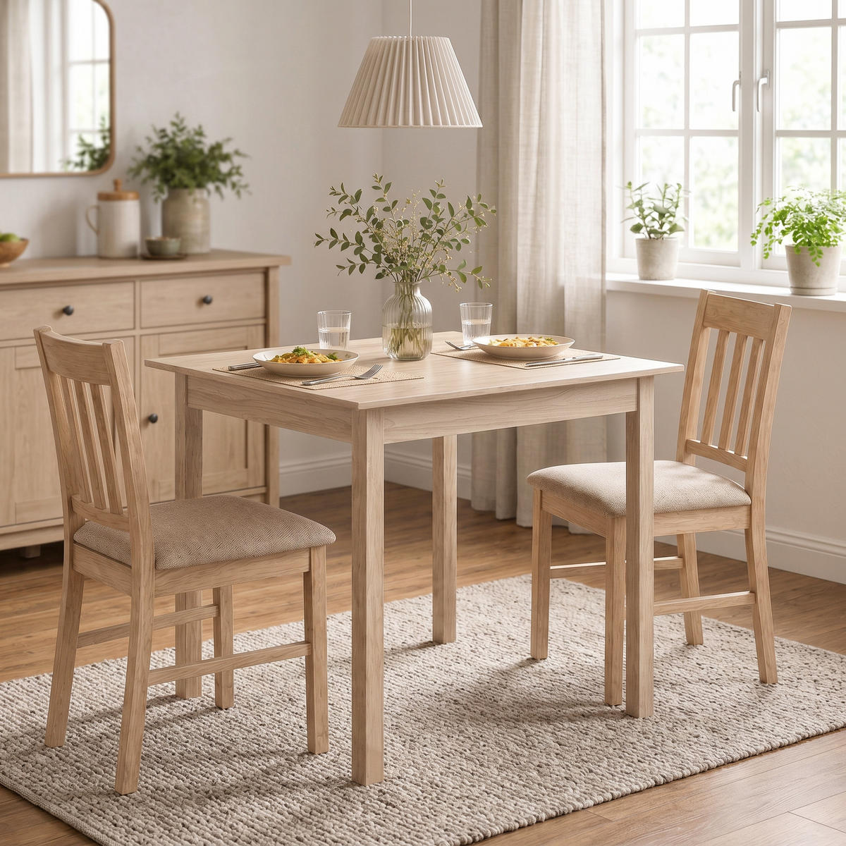 ESSTISCH Kiefernholz Naturholz - Naturfarben, Holz (75/75/76cm) - HOMCOM