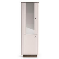 VITRINE Vilavio 2-türig Kaschmirgrau/Eichenoptik 65 cm - Taupe/Dunkelbraun, Holzwerkstoff (65/191.5/40cm) - Selsey