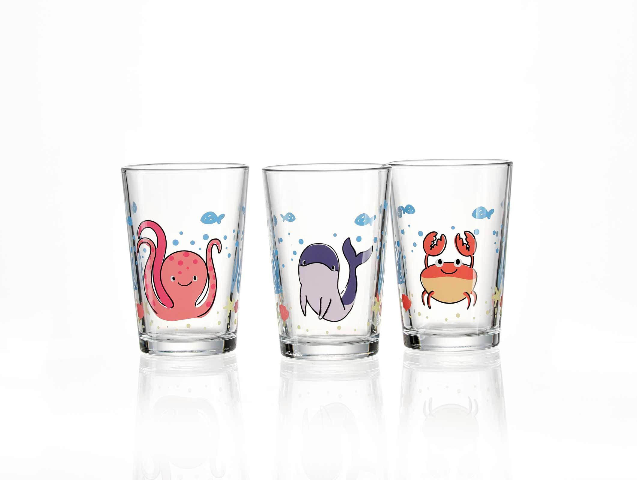 KINDERGLÄSER Meerestiere und Monsterchen bunt 205 ml 6er Set - Multicolor, Glas (0.205L) - Ritzenhoff Breker