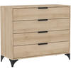 KOMMODE Home mit 4 Schubladen, 100 cm, mit Griffen, eiche Artisan - Schwarz/Eiche Artisan, Holzwerkstoff (80/85/40cm) - Beautysofa