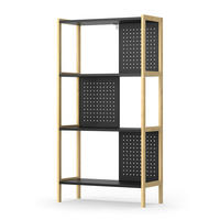 STANDREGAL Elvia Schwarz 63 x 120 cm - Schwarz/Kieferfarben, Holzwerkstoff (63/120/28cm) - Vicco