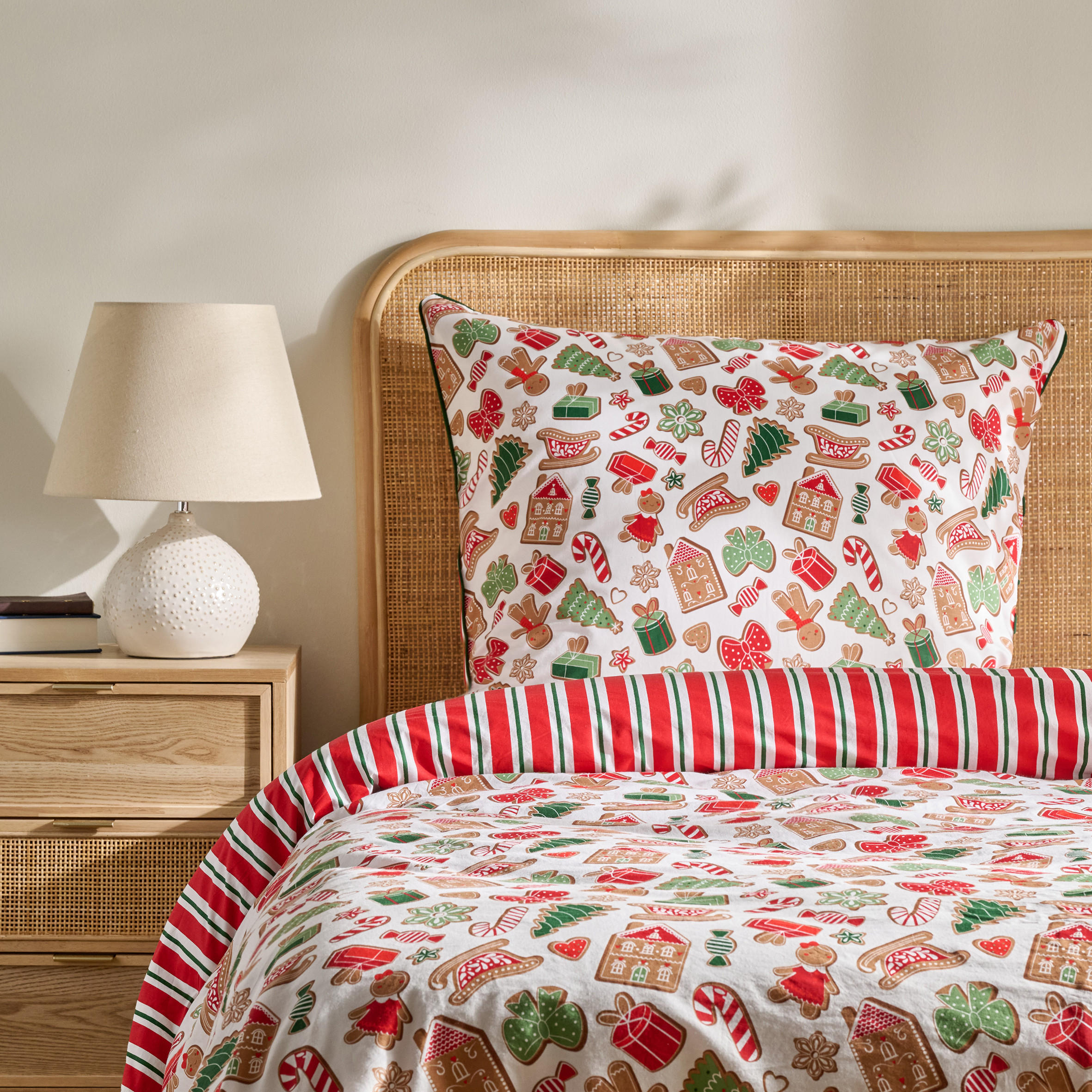 BETTWÄSCHE Baumwoll GINNO, 140x200 cm, Weiß, Winter Weihnachten Bettbezug, Weihnachtsdeko, Christmas, Weihnachtsmotiv - Weiß, Textil (140/200cm) - home&you