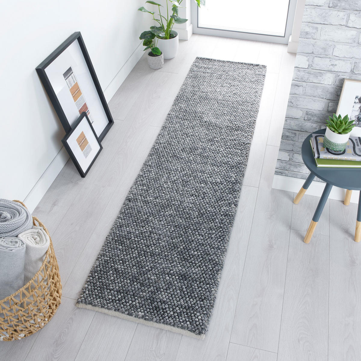 TEPPICH Uni-Design, hochdicht MEDWAY, Anthrazit 60x230 cm - Anthrazit, Textil (60/230cm) - KADIMA DESIGN